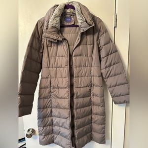 Size 6 Seraphine Maternity Coat with Baby Insert Gray Puffy